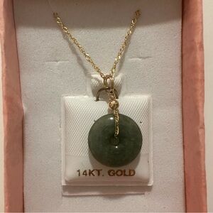 14k gold jade necklace